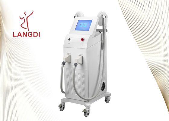 آلة إزالة الشعر بالليزر 8.0 بوصة LCD Ipl Shr خالية من الألم مع 2 مقابض